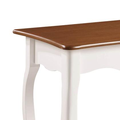 Imagem de Aparador para Sala Pés Luiz XV com Gaveta e Prateleira 1019P Linz Móveis - Branco/Imbuia Glazer