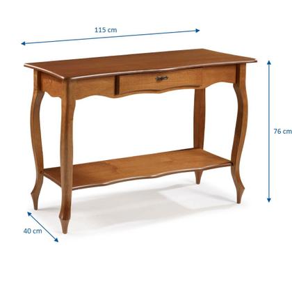 Imagem de Aparador para Sala Pés Luiz XV com Gaveta e Prateleira 1019P Linz Móveis - Imbuia Glazer