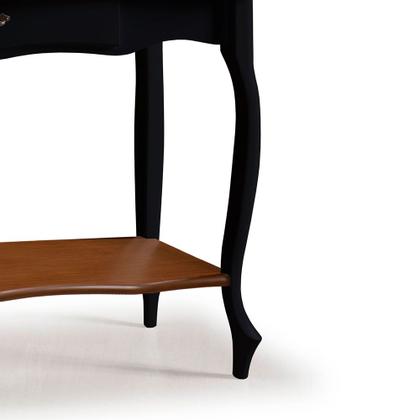 Imagem de Aparador para Sala Pés Luiz XV com Gaveta e Prateleira 1019P Linz Móveis - Imbuia Glazer