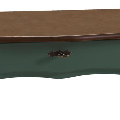 Imagem de Aparador para Sala Pés Luiz XV com Gaveta e Prateleira 1019P Linz Móveis - Verde Musgo/Imbuia Glazer