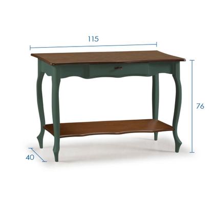 Imagem de Aparador para Sala Pés Luiz XV com Gaveta e Prateleira 1019P Linz Móveis - Verde Musgo/Imbuia Glazer