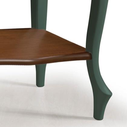 Imagem de Aparador para Sala Pés Luiz XV com Gaveta e Prateleira 1019P Linz Móveis - Verde Musgo/Imbuia Glazer