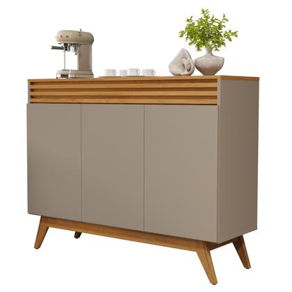Imagem de Aparador Retrô Moderno 100% MDF com 3 Portas  Buffet Organizador para Sala de Estar e Jantar