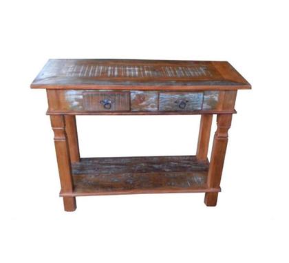 Imagem de Aparador Rustico Cibele 120cm 2 Gavetas 1 Prateleira Madeira de Demolição Peroba Rosa com Pátina