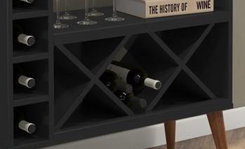 Imagem de Aparador Sala com Adega Bar Mar Estilo Retrô Pés Palito - Diversas Cores