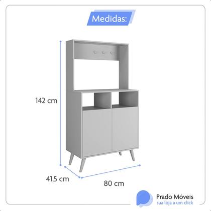 Imagem de Aparador Sala De Estar Buffet Cantinho Do Café Armário 2 Portas Prateleira Interna Vicente G2 Plus
