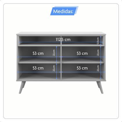 Imagem de Aparador Sala De Estar Buffet Cantinho Do Café Cozinha Armário - Milão 4 Portas Organizador Prático K7 Plus