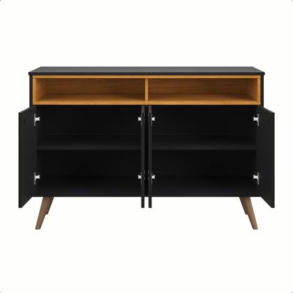 Imagem de Aparador Sala De Estar Buffet Cantinho Do Café Cozinha Armário - Milão 4 Portas Organizador Prático K7 Plus