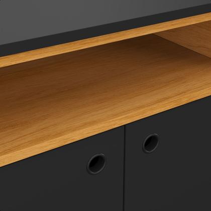 Imagem de Aparador Sala De Estar Buffet Cantinho Do Café Cozinha Armário - Milão 4 Portas Organizador Prático K7 Plus