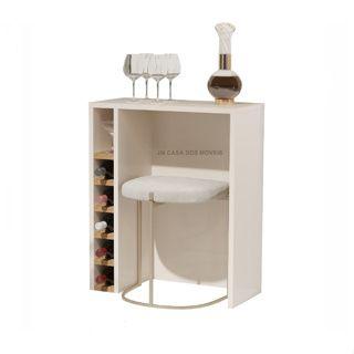 Imagem de Aparador Sala De Estar Com Adega Bar Para Cervejeira Hall De Entrada Off White Com Nature K7 Plus