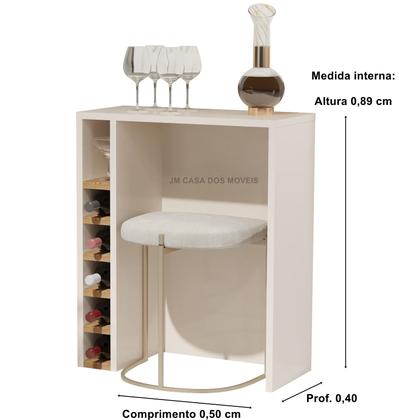 Imagem de Aparador Sala De Estar Com Adega Bar Para Cervejeira Hall De Entrada Off White Com Nature K7 Plus