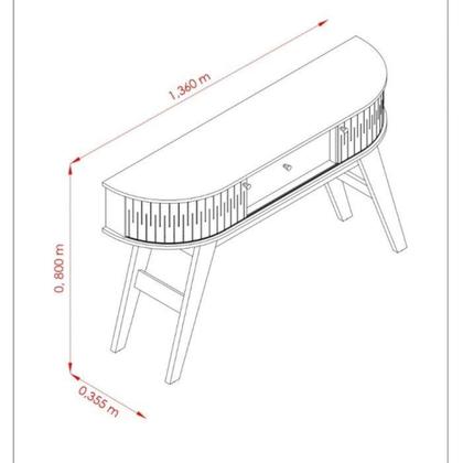 Imagem de Aparador Sala de Estar Estoril Cor Cumaru e Opala - Madetec