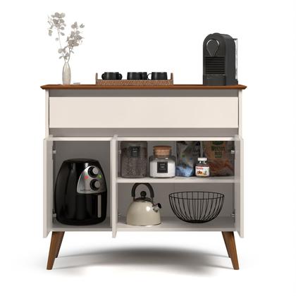 Imagem de Aparador Sala De Estar Retrô Balcão Buffet Com Gaveta E 3 Portas Cairo Cores G2 Plus