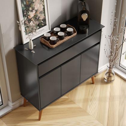 Imagem de Aparador Sala De Estar Retrô Balcão Buffet Com Gaveta E 3 Portas Cairo Cores G2 Plus