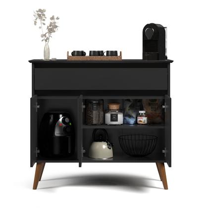 Imagem de Aparador Sala De Estar Retrô Balcão Buffet Com Gaveta E 3 Portas Cairo Cores G2 Plus