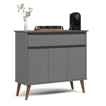 Imagem de Aparador Sala De Estar Retrô Balcão Buffet Com Gaveta E 3 Portas Cairo Cores G2 Plus