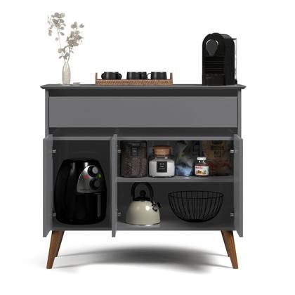 Imagem de Aparador Sala De Estar Retrô Balcão Buffet Com Gaveta E 3 Portas Cairo Cores G2 Plus