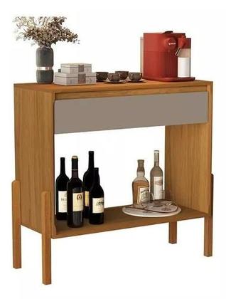 Imagem de Aparador Sala Libano Com 1 Gaveta E Pés De Madeira Maciça - Basoto