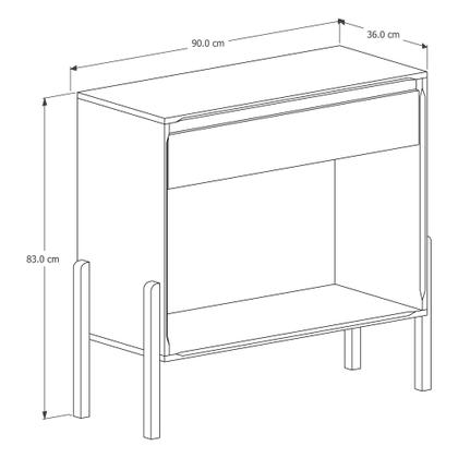 Imagem de Aparador Sala Libano Com 1 Gaveta E Pés De Madeira Maciça Cor Preto/Nature