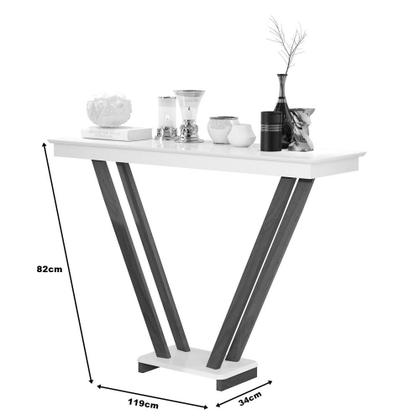 Imagem de Aparador Supreme Invertido Branco Pés de Eucalipto Maciço Móveis Decor