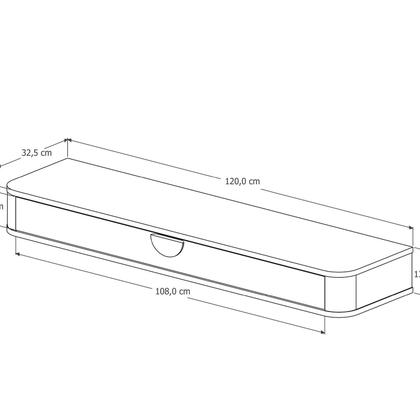 Imagem de Aparador Suspenso Curvo Buriti para Sala de Estar