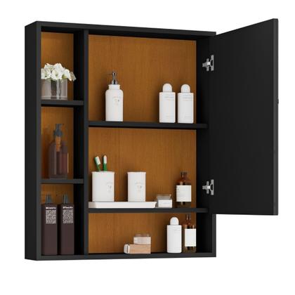 Imagem de Aparador Suspenso Espelho Para Banheiro Com Nichos e Prateleiras