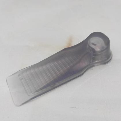 Imagem de Aparador Trava Cunha de Porta Calço Transparente PVC Chão 11x3,5x2cm