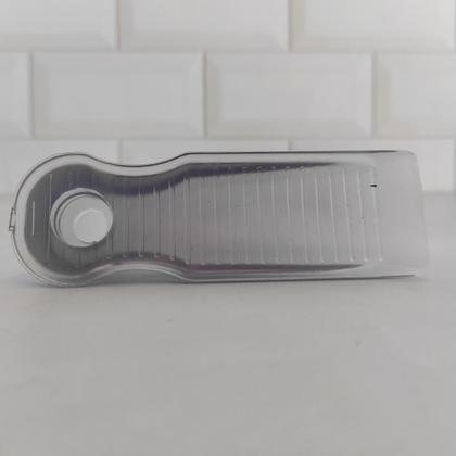 Imagem de Aparador Trava Cunha de Porta Calço Transparente PVC Chão 11x3,5x2cm