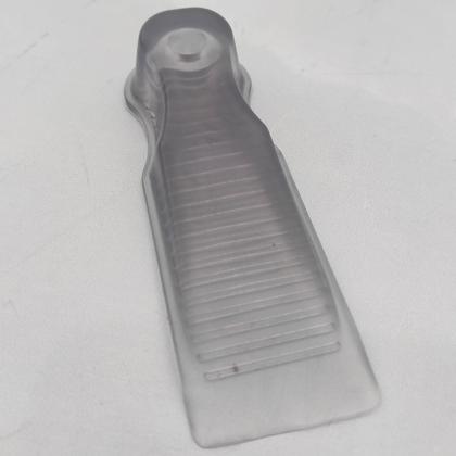 Imagem de Aparador Trava Cunha de Porta Calço Transparente PVC Chão 11x3,5x2cm