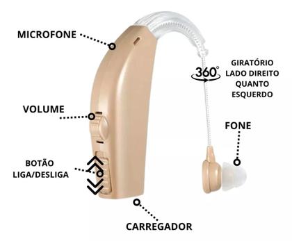 Imagem de Aparelho Auditivo Alta Potência Noise 10 Original Sem Ruído Bege