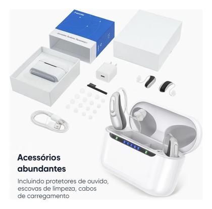 Imagem de Aparelho Auditivo M78 16 Canais Controle App Bluetooth Sem Ruido Bege