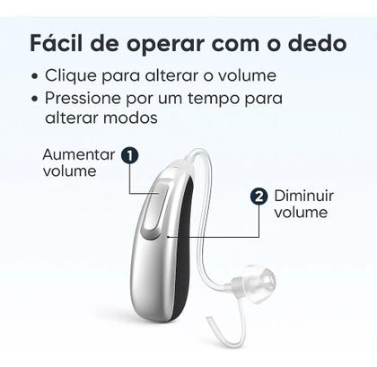 Imagem de Aparelho Auditivo M78 16 Canais Controle App Bluetooth Sem Ruido Bege