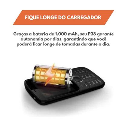 Imagem de Aparelho Celular Simples Positivo Dual Chip, Câmera Traseira e Bluetooth