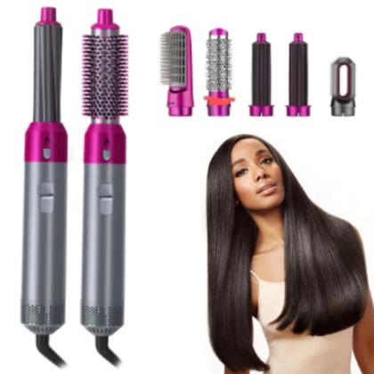 Imagem de Aparelho Completo 5 Em 1 Que Seca Modela E Alisa Cabelos Com Praticidade Brilho E Volume Natural Pronta Entrega Perfeito