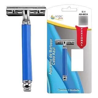 Imagem de Aparelho De Barbear Clássico Azul, Articulado Com Lâmina Nyb