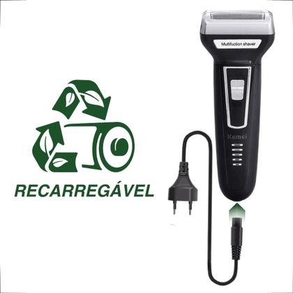 Imagem de Aparelho De Barbear Depilador Elétrico 3 Em 1 - Recarregável Kemei Shaver KM-6776