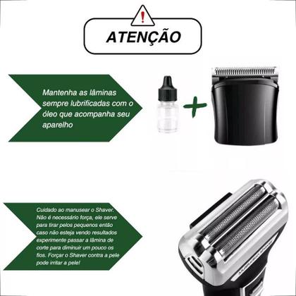 Imagem de Aparelho De Barbear Depilador Elétrico 3 Em 1 Recarregável