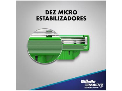 Imagem de Aparelho de Barbear Gillette Mach3 Aqua-Grip  - Sensitive Recarregável