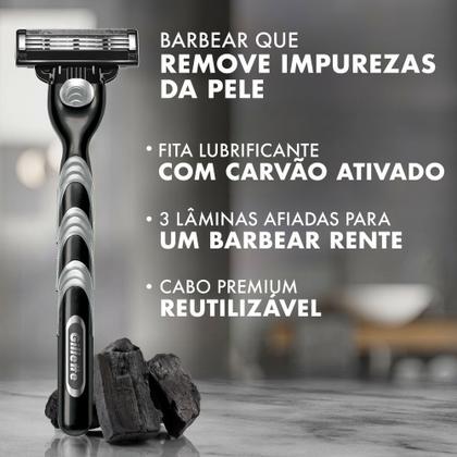 Imagem de Aparelho de Barbear Gillette Mach3 Carbono 1 Unidade + 1 Carga