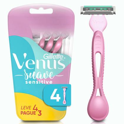 Imagem de Aparelho de Depilar Gillette Venus Suave Sensitive 4 Unidades