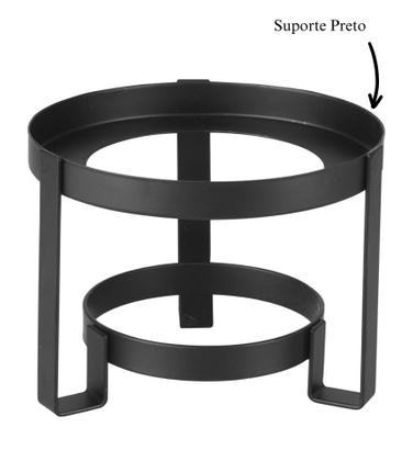 Imagem de Aparelho De Fondue 8 Peças De Cerâmica Preto Com Suporte De Ferro Com Pintura Epoxy