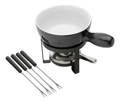 Imagem de Aparelho De Fondue 8pç Para Queijo De Cerâmica Preto - Lyor