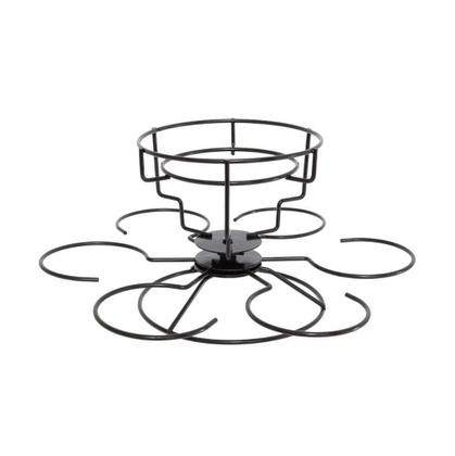 Imagem de Aparelho De Fondue Esmaltado Viena Carroussel Potes Giratorio 16 Peças Serviço Conjunto Kit Base Giratória Carrossel Carne Queijo Chocolate Alto Padrão Qualidade Forma Inox