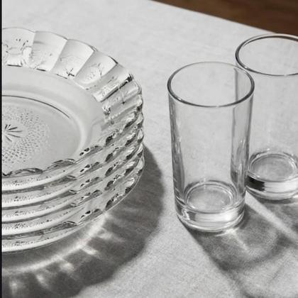 Imagem de Aparelho de Jantar 12 Peças 6 Pratos + 6 Copos 225ml