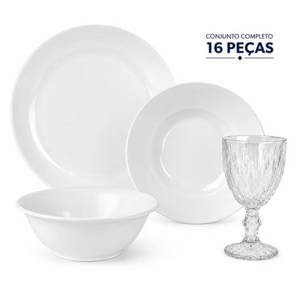Imagem de Aparelho De Jantar 16 Peças Com Taça Diamond Fratelli
