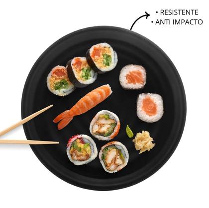 Imagem de Aparelho De Jantar 18 peças Preto Melamina Toquio Oriental