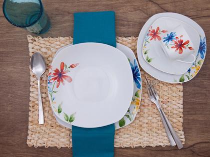 Aparelho de Jantar 20 Peças World Collection - Quadrado Porcelana