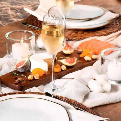 Imagem de Aparelho de Jantar 42 Peças de Porcelana Oxford Ryo Maresia, Branco/Marrom