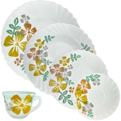 Imagem de Aparelho de Jantar e Chá 20 Peças 100% Vidro Salermo Fratelli Jogo Conjunto de Jantar Chá 20 Peças Xícaras Pratos