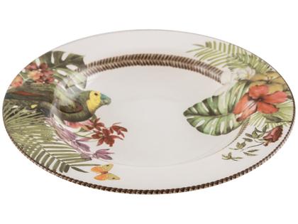 Imagem de Aparelho de Jantar e Chá 20 Peças Alleanza Cerâmica Branco e Verde Trópicos